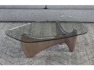 Mid Century Style Coffee Table With Glass Top