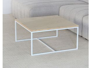  Blonde Top With White Base Square Coffee Table