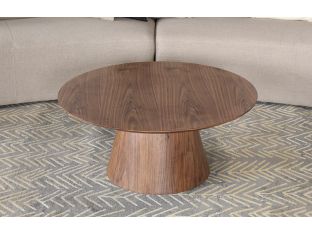 Walnut Veneer Pedestal Coffee Table