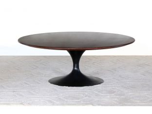 Restored Saarinen Coffee Table Black With Wood Top