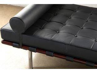 Black Leather Barcelona Style Day Bed