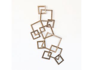 Brass Squared Wall Sculpture- Cleared Decor