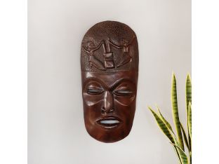 Wooden Tribal Mask Wall Art