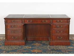 Carved Mahogany Regency-Style Executive Desk