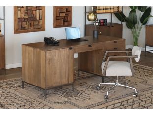 Auburn Poplar Executive Desk with Leather Pulls