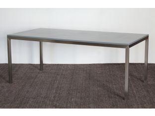6' Office Table with Metal Frame and Gray Top
