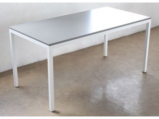 5' Office Table With White Frame and Gray Top