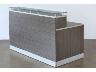 Gray Laminated Glass Top Reception Station