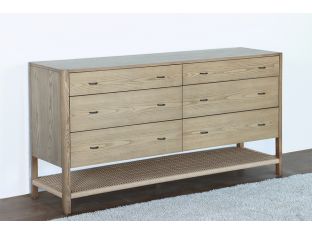 Danish Style Ash Dresser with Woven Shelf