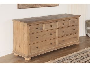 Oak Country Farmhouse Style Wide Dresser