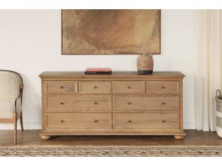 Oak Country Farmhouse Style Wide Dresser