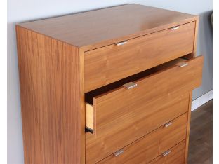 Wood & Stainless Steel 5 Drawer Dresser