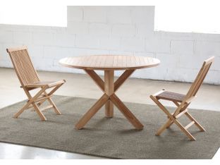 Natural Teak Round Dining Table