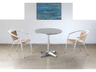 Allan Bistro Table in Stainless Steel and Aluminum
