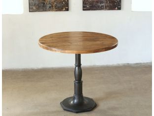 Cast Iron Bistro Table with Reclaimed Wood Top