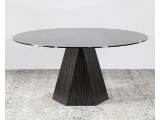 Jet Variegated Pedestal Table W/ Smoke Glass Top