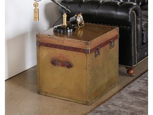 Vintage Brass Trunk End Table
