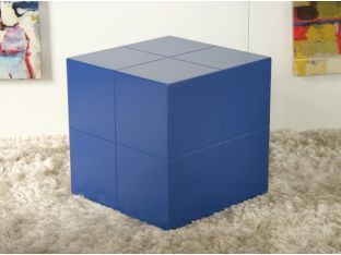 Blue Lacquer Cross Groove Cube