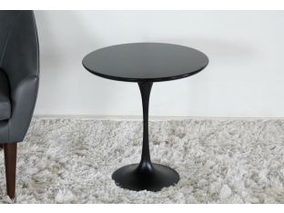 Black Laminate Wood Saarinen Style Tulip End Table