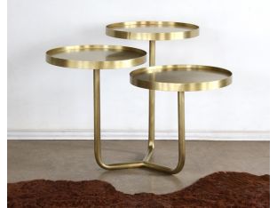 Tre Metal Table in Antique Brass