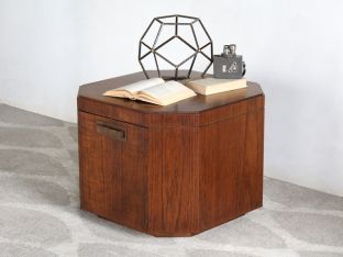 Mid-Century Octagonal Wood Founders Side Table, Vintage 1960's