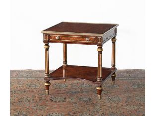 Gilt Mahogany End Table with Fluted Legs