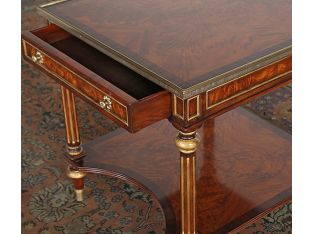 Gilt Mahogany End Table with Fluted Legs