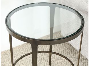 Roundabout End Table in Antique Pewter