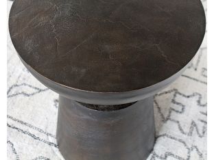 Antiqued Turned Brass End Table