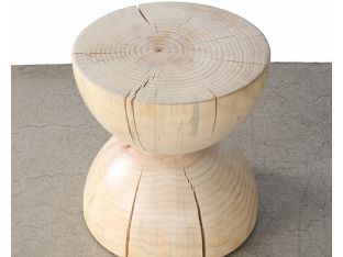 Natural Pine Hourglass End Table
