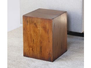 Reclaimed Wood Block End Table