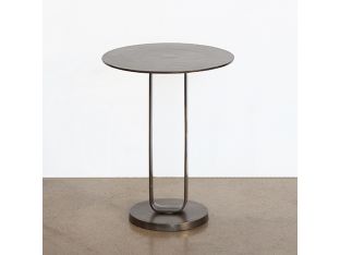 Curved Open Aged Bronze End Table