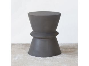 Tribal Dark Gray Concrete End Table