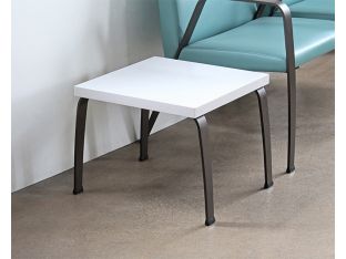 White End Table With Bronze Legs