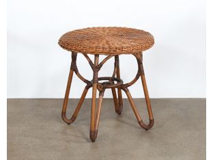Natural Rattan Woven Over Rattan End Table