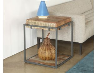 Acacia Wood Lamp Table With Iron Frame