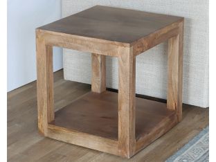 Open Square Ash End Table