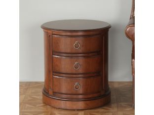 Cherry Oval Drum Lamp Table