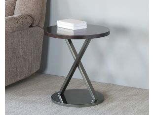 Brushed Stainless X Base End Table
