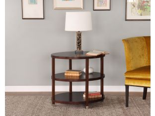 3-Tiered Oval End Table