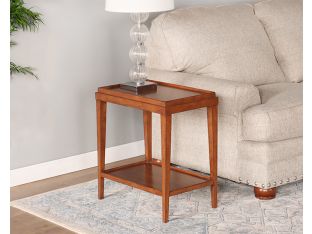 End Table with Raised Edge and Undershelf