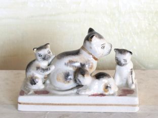 Cat With Kittens Figurine