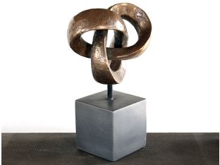 Trifoil Table Sculpture in Bronze - Cleared Décor