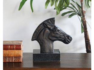Bronze Horse Head Statue--Cleared Décor 