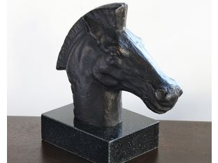 Bronze Horse Head Statue--Cleared Décor 