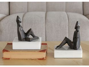 Pair Of Bronze Reclined Figures--Cleared Decor