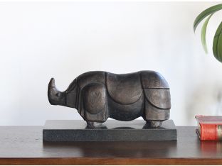 Abstract Style Bronze Rhinoceros --Cleared Décor