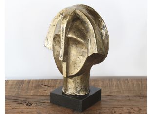 Gold Abstract Head Sculpture - Cleared Decor