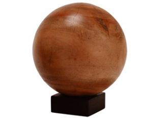 Large Wood Orb on Stand - Cleared Décor