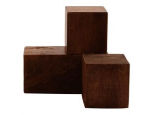Set of 3 Dark Walnut Cubes - Cleared Décor